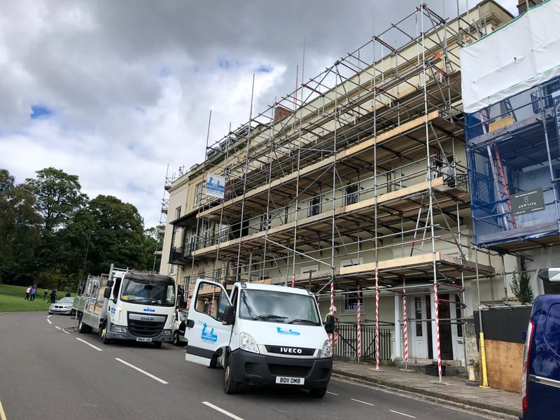 Fully Boarded Front — Render Replacement, Clifton Road